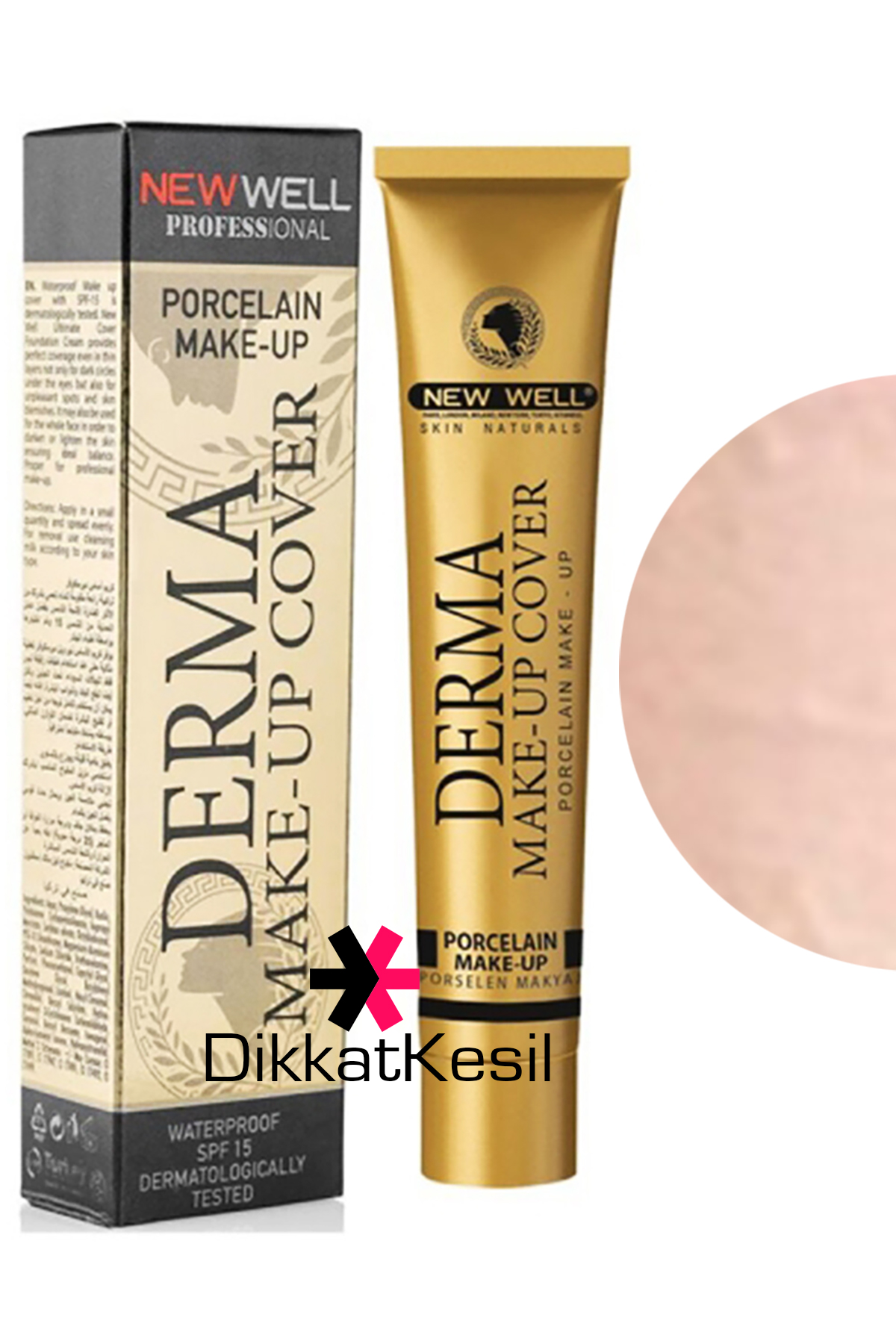 New%20Well%20Derma%20Makeup%20Cover%20Yoğun%20Kapatıcı%20Porselen%20Fondöten%20(Gold%20Rengi%20No%2001)