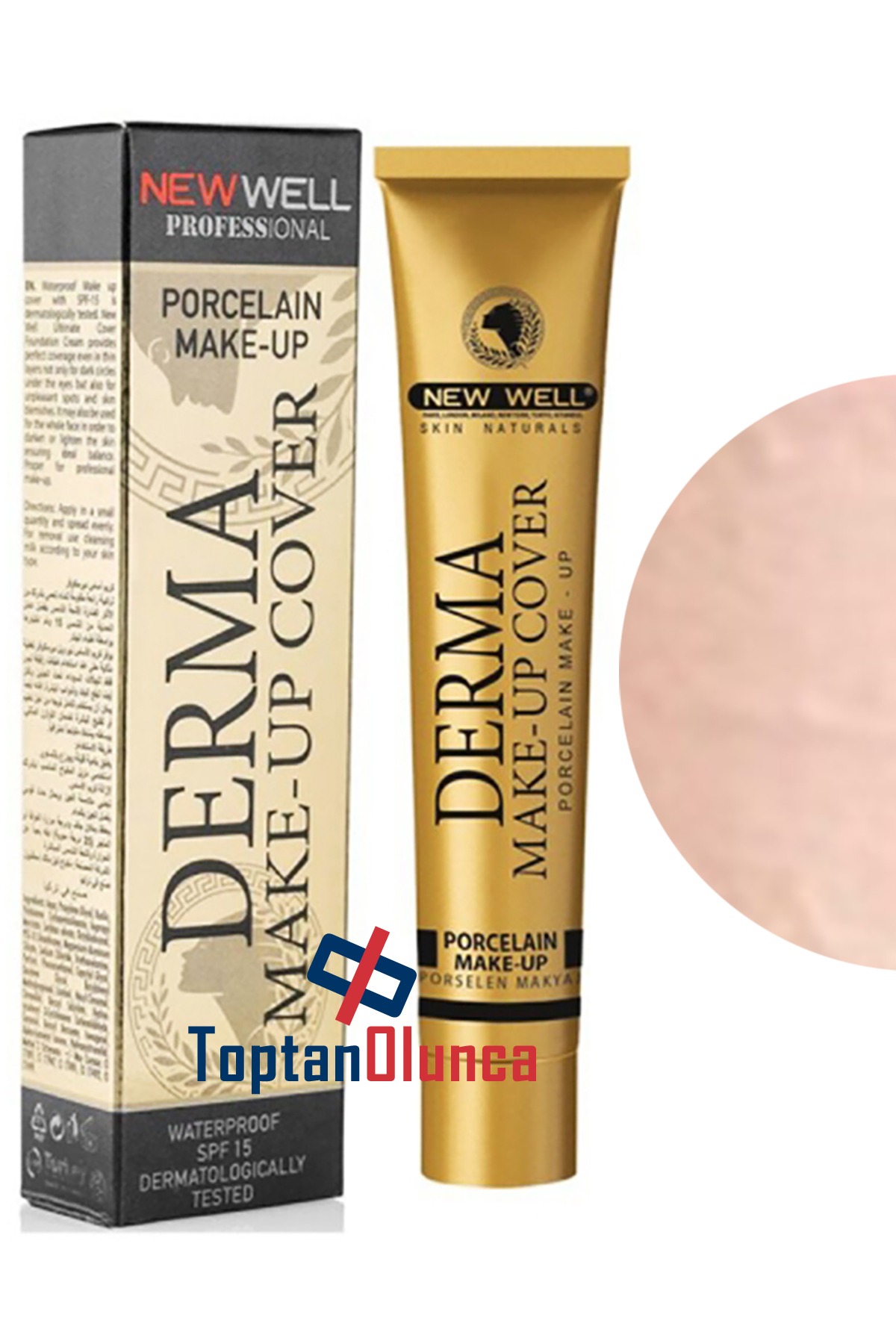 New%20Well%20Derma%20Makeup%20Cover%20Yoğun%20Kapatıcı%20Porselen%20Fondöten%20(Gold%20Rengi%20No%2001)