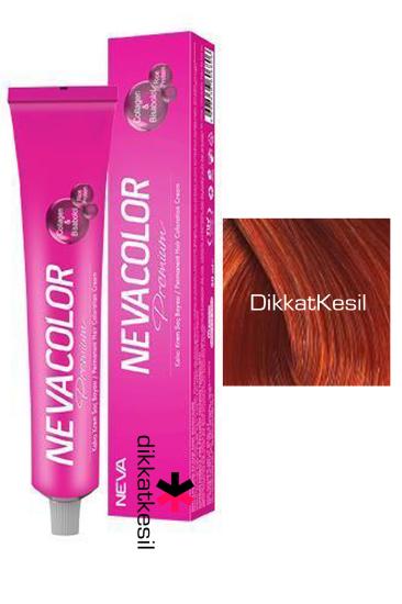 Nevacolor 0.44 Yoğun Bakır Renk Premium Kalıcı Krem Saç Boyası Tüp 50 ml, (Neva Color 0.44 Numara)