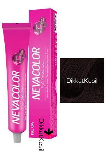 Nevacolor 3 Koyu Kahve Renk Premium Kalıcı Krem Saç Boyası Tüp 50 ml, (Neva Color 3 Numara)