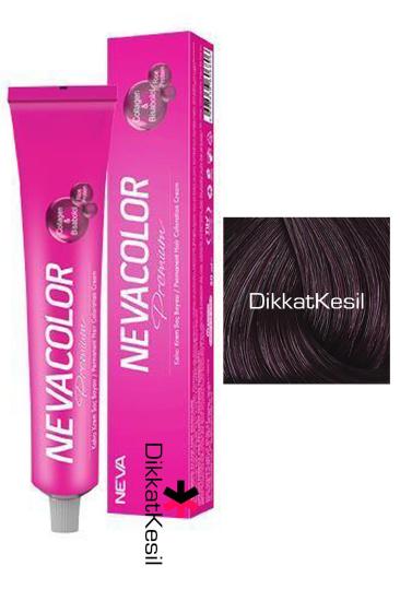 Nevacolor 4.20 Koyu Viyole Renk Premium Kalıcı Krem Saç Boyası Tüp 50 ml, (Neva Color 4.20 Numara)