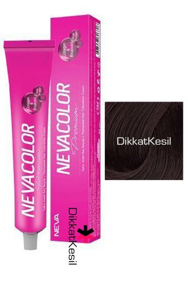 Nevacolor 5 Açık Kahve Renk Premium Kalıcı Krem Saç Boyası Tüp 50 ml, (Neva Color 5 Numara)