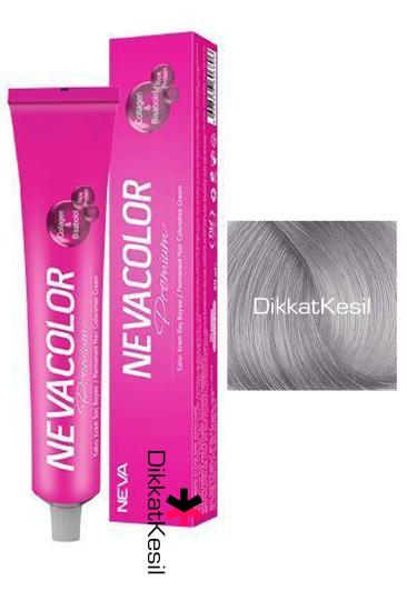 Nevacolor 9.01 Gümüş Renk Premium Kalıcı Krem Saç Boyası Tüp 50 ml, (Neva Color 9.01 Numara)