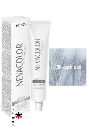 Nevacolor Füme Gri Tonlayıcı Renk Premium Kalıcı Krem Saç Boyası Tüp 50 ml, (Neva Color Füme Gri)