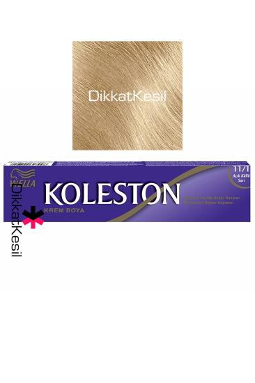 Koleston 11.1 Açık Küllü Sarı Renk Krem Saç Boyası Tüp 50 ml, (Wella Koleston 11/1 Numara)