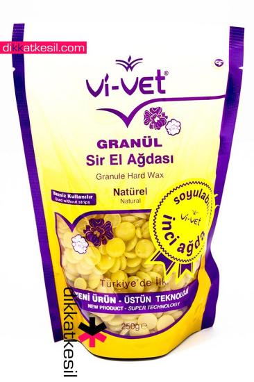 Vi Vet Boncuk Ağda, İnci Granül Sir El Ağdası, Naturel Soyulabilir Ağda 250 gram (Sarı)