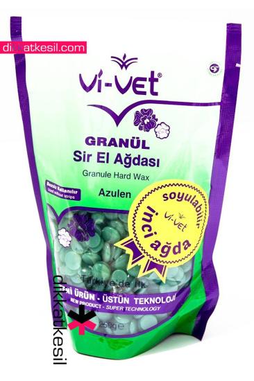 Vi Vet Boncuk Ağda, İnci Granül Sir El Ağdası, Azulen Soyulabilir Ağda 250 gram (Yeşil)