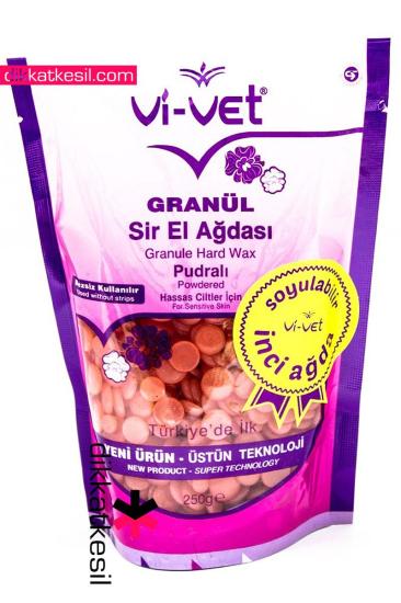 Vi Vet Boncuk Ağda, İnci Granül Sir El Ağdası, Pudralı Soyulabilir Ağda 250 gram (Pembe)