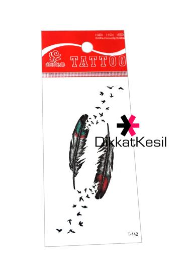 Kuş Tüyü Geçici Dövme, Yapıştırma Tüylü Kuş Geçici Dövme, (Tattoo Sticker)