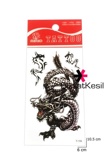 Ejderha Dövmesi, Küçük Siyah Ejderha Geçici Dövme, (Dragon Tattoo Sticker)