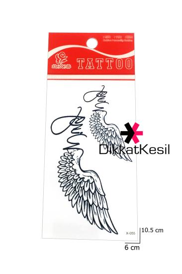 Kanat Dövmesi, Küçük Kanat Geçici Dövme Siyah Beyaz (Wing Tattoo)