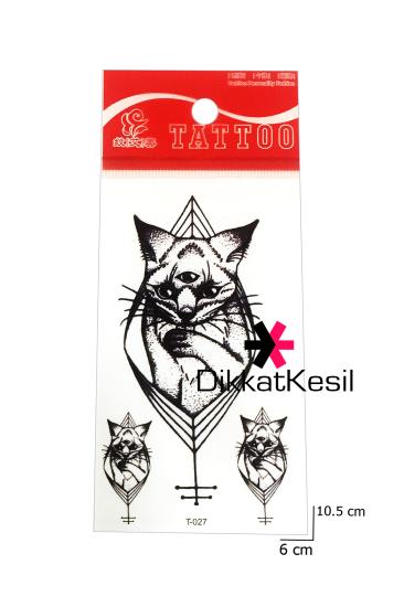 Kedi Dövmesi, Minimal Siyah Beyaz Geçici Dövme Kedi, (Mini Tattoo Cat)