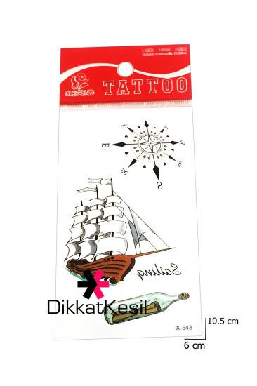 Pusula Dövme, Yelkenli, Şişe İçinde Mektup ve Yazı Geçici Dövme, (Sailing Tattoo)