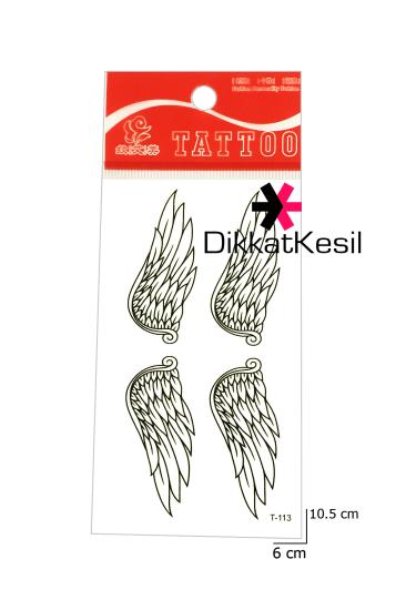 Kanat Dövme, Geçici Siyah Beyaz Minimal Kanat Dövmesi, (Wing Fake Tattoos)