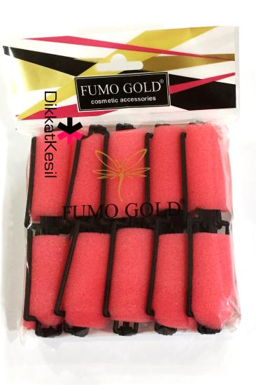 Fumo Gold Sünger Bigudi, Saç Bigudisi Süngerli Pembe 10 Lu